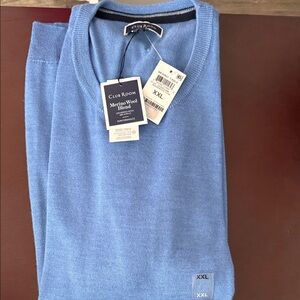 Club Room Men's V-Neck Sweater in Soft Blue